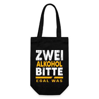 Bier Biergarten Trinkspruch Bierbauch - Geschenkbeutel für Flaschen - Schwarz - Vorne
