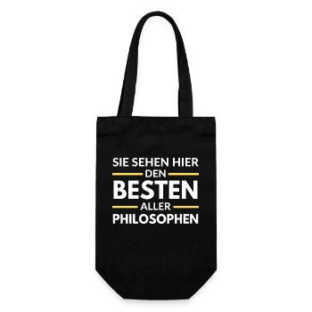 Sie sehen hier den Besten aller Philosophen - Geschenkbeutel für Flaschen - Schwarz - Vorne