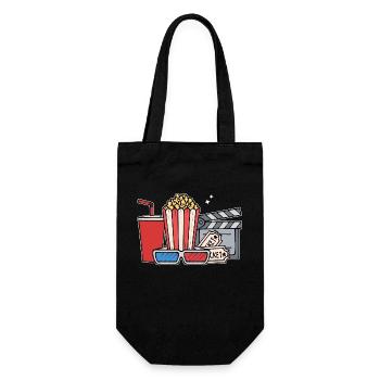 Popcorn Cineast Statement Movies Movie Night Movies - Gift Bag for Bottles - black - Front