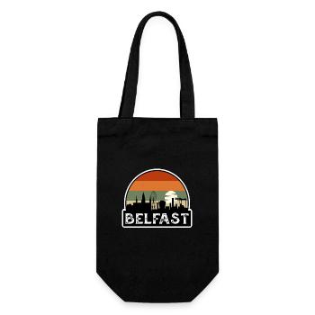 Belfast Northern Ireland Flag Skyline Travel Souve - Gift Bag for Bottles - black - Front