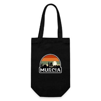 Murcia Spain Flag Skyline Travel Souvenir - Gift Bag for Bottles - black - Front