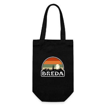 Breda Netherlands Flag Skyline Travel Souvenir - Gift Bag for Bottles - black - Front