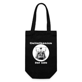 Calisthenics for life white - Gift Bag for Bottles - black - Front