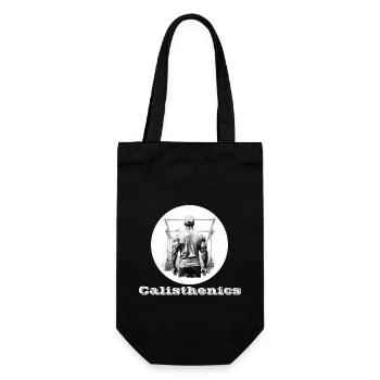 Calisthenics white - Gift Bag for Bottles - black - Front