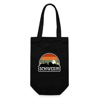 Schwerin Germany Flag Skyline Travel Souvenir - Gift Bag for Bottles - black - Front
