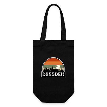 Dresden Germany Flag Skyline Travel Souvenir - Gift Bag for Bottles - black - Front