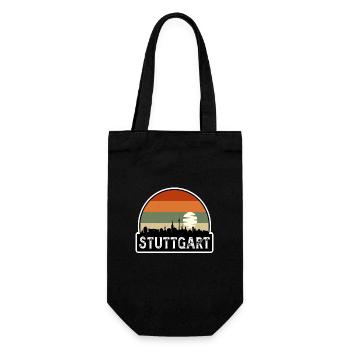 Stuttgart Germany Flag Skyline Travel Souvenir - Gift Bag for Bottles - black - Front