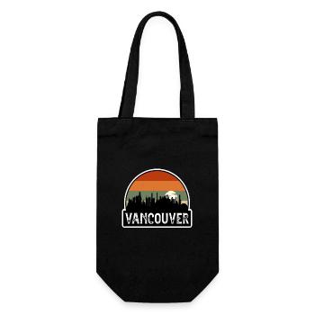 Vancouver Canada Flag Skyline Travel Souvenir - Gift Bag for Bottles - black - Front
