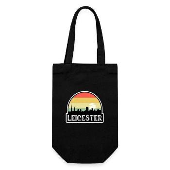 Leicester England Flag Skyline Travel Souvenir - Gift Bag for Bottles - black - Front