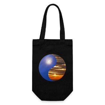 Yin and Yang of the Sun and Moon in the Sky - Gift Bag for Bottles - black - Front