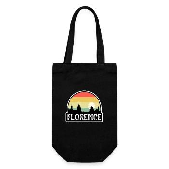 Florenz Italien Flagge Skyline Reisesouvenir - Geschenkbeutel für Flaschen - Schwarz - Vorne