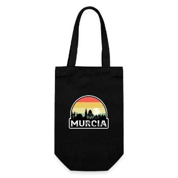 Murcia Spanien Flagge Skyline Reisesouvenir - Geschenkbeutel für Flaschen - Schwarz - Vorne