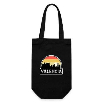 Valencia Spain Flag Skyline Travel Souvenir - Gift Bag for Bottles - black - Front