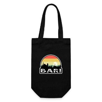 Bari Italien Flagge Skyline Reisesouvenir - Geschenkbeutel für Flaschen - Schwarz - Vorne