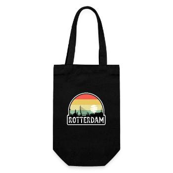 Rotterdam Pays-Bas Flag Skyline Souvenir de voyage - Sac à bouteille - noir - Devant