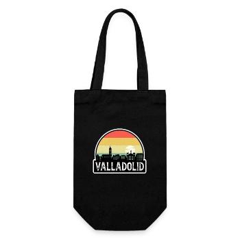Valladolid Spain Flag Skyline Travel Souvenir - Gift Bag for Bottles - black - Front