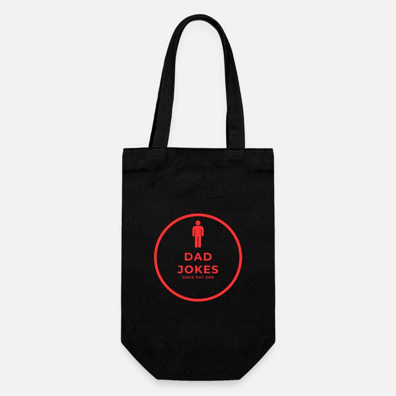 Dad Jokes Since Day One - Gift Bag for Bottles - black