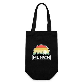 München Deutschland Flagge Skyline Reisesouvenir - Geschenkbeutel für Flaschen - Schwarz - Vorne