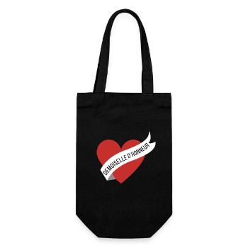 Bridesmaid red heart and ribbon - Gift Bag for Bottles - black - Front