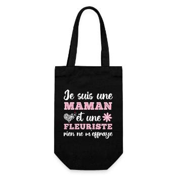 Je suis une maman fleuriste cadeau fête des mères - Sac à bouteille - noir - Devant