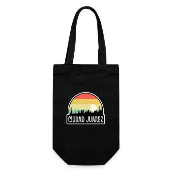 Ciudad Juarez Mexico Flag Skyline Travel Souvenir - Gift Bag for Bottles - black - Front