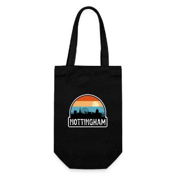 Nottingham England Flagge Skyline Reisesouvenir - Geschenkbeutel für Flaschen - Schwarz - Vorne