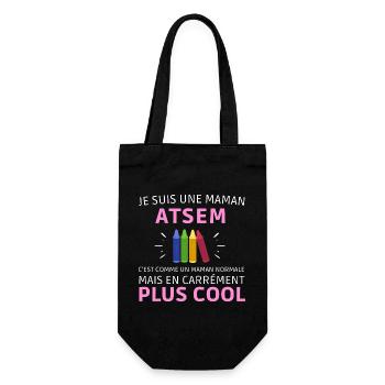 Maman atsem cadeau pour mère assistante maternelle - Sac à bouteille - noir - Devant