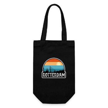 Rotterdam Pays-Bas Flag Skyline Souvenir de voyage - Sac à bouteille - noir - Devant