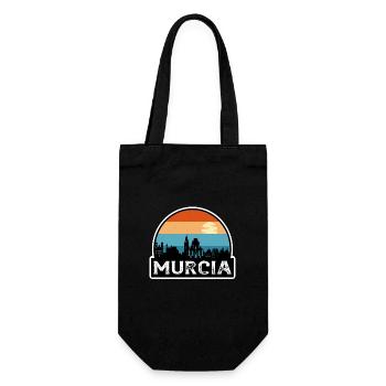 Murcia Spanien Flagge Skyline Reisesouvenir - Geschenkbeutel für Flaschen - Schwarz - Vorne