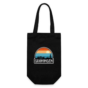 Groningen Niederlande Flagge Skyline Reisesouvenir - Geschenkbeutel für Flaschen - Schwarz - Vorne
