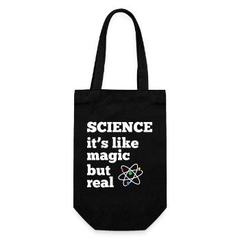 Science - it's like magic but real - Gift Bag for Bottles - black - Front