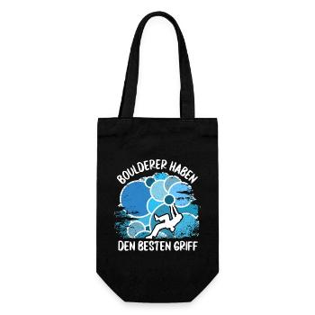 Vintage Bouldern Boulderer Klettern Kletterer - Geschenkbeutel für Flaschen - Schwarz - Vorne