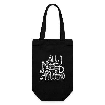 All i need is cappuccino bones horror typography - Sac à bouteille - noir - Devant