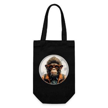 Singe sérieux #7 - Sac à bouteille - noir - Devant