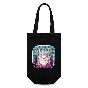 Bunte persische Katzenrasse Aquarellmalerei - Geschenkbeutel für Flaschen - Schwarz - Vorne