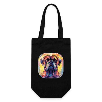 Coloré Bull Mastiff Dog Race Aquarelle Glass P - Sac à bouteille - noir - Devant