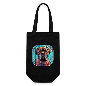 Colorful English Mastiff Dog Breed Watercolor Glas - Gift Bag for Bottles - black - Front