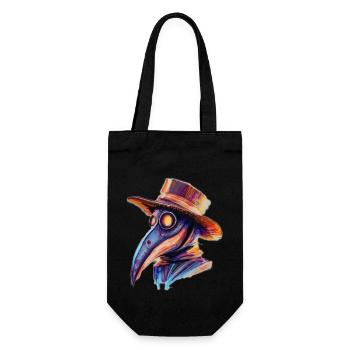 Stilisierte mittelalterliche Arztmaske - Geschenkbeutel für Flaschen - Schwarz - Vorne