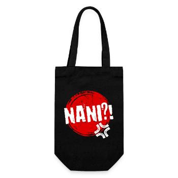Manga Nani Spruch Anime Japanisch Animation Comic - Geschenkbeutel für Flaschen - Schwarz - Vorne
