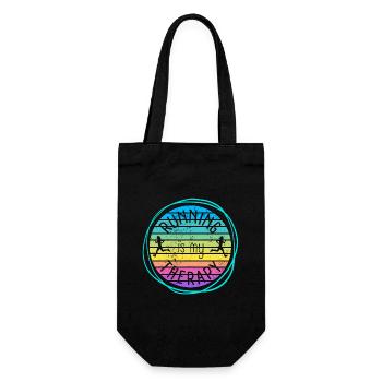 Running is my therapy Retro Sunset - Gift Bag for Bottles - black - Front
