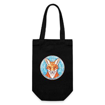 Fuchs Buntes Aquarell Tier Haustier Illustration - Geschenkbeutel für Flaschen - Schwarz - Vorne