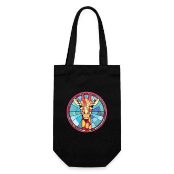 Giraffe Colorful Watercolor Animal Illustration - Gift Bag for Bottles - black - Front