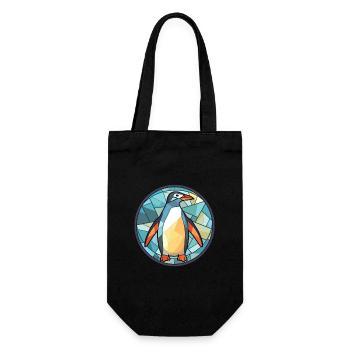 Panda Colorful Watercolor Animal Pet Illustration - Gift Bag for Bottles - black - Front