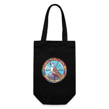 Pigeon Colorful Watercolor Animal Pet Illustration - Gift Bag for Bottles - black - Front