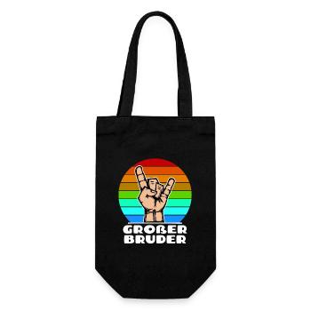 Großer Bruder Cooler Spruch Bruderherz Geschwister - Geschenkbeutel für Flaschen - Schwarz - Vorne