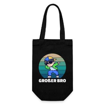 Cooler Spruch Bro Bruderherz Stolzer Großer Bruder - Geschenkbeutel für Flaschen - Schwarz - Vorne