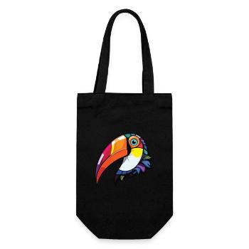 Tukan Tropischer Vogel Buntes Aquarell Tier - Geschenkbeutel für Flaschen - Schwarz - Vorne