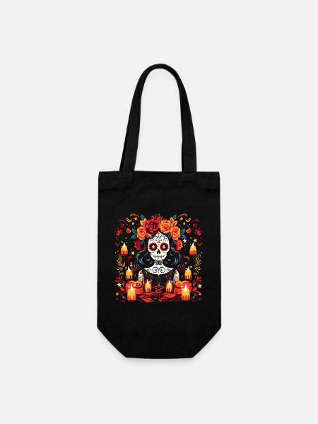 Los Muertos Tag der toten Frau Halloween - Geschenkbeutel für Flaschen - Schwarz