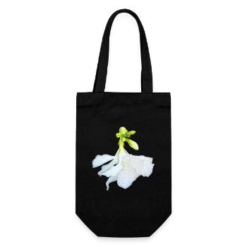 oleanderblüte unten, geschenke frauen - Geschenkbeutel für Flaschen - Schwarz - Vorne