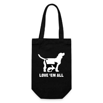 Pets Statement Bunny Dog Cat Stuffed Animal - Gift Bag for Bottles - black - Front